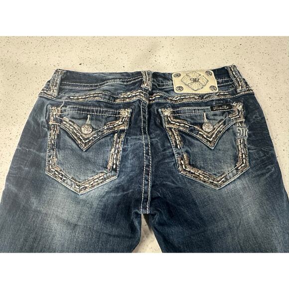 MISS ME Jeans Womens Size 28 Signature Boot Cut Blue Denim Mid Rise Pants - Picture 3 of 4